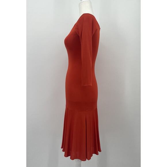 Ralph Lauren Collection Purple Label Fit Flare Red Dress Midi Cocktail Vintage S - Picture 3 of 10